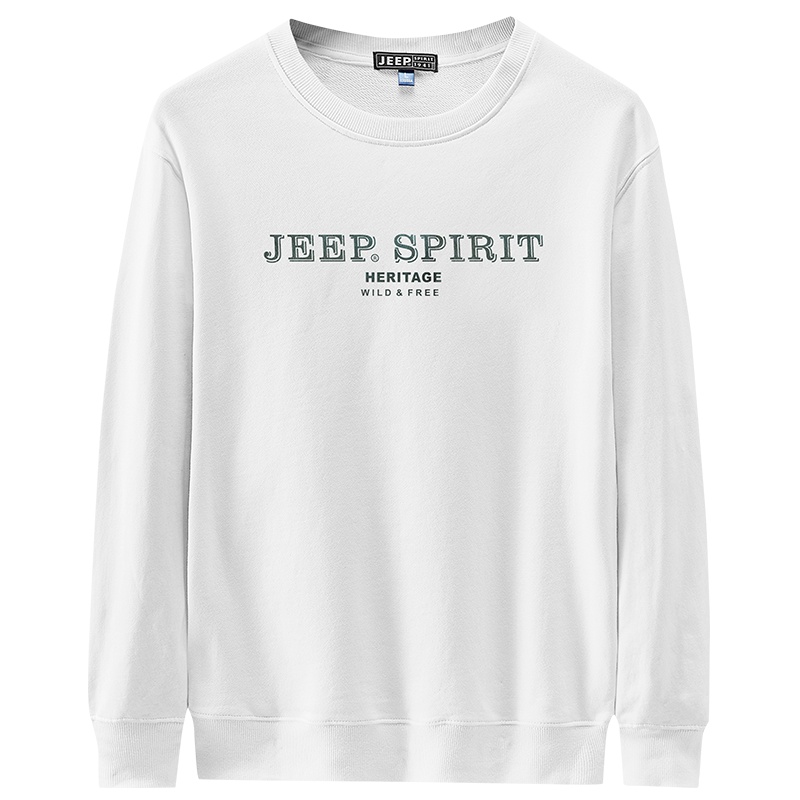 JEEP SPIRIT吉普卫衣男2021秋季新款宽松纯色套头圆领户外运动休闲时尚男士上衣