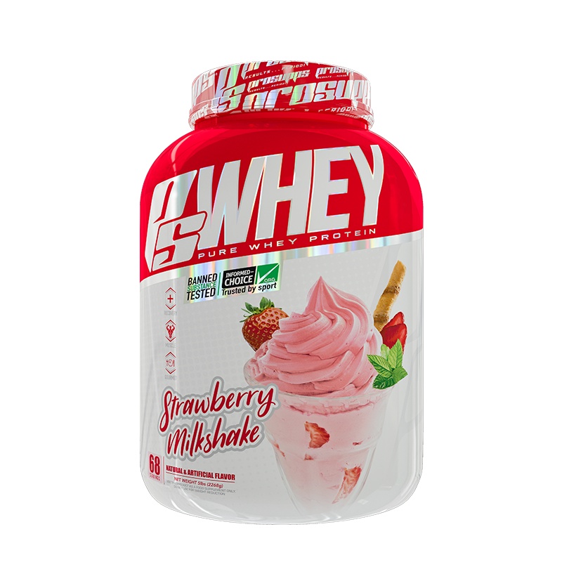 海德力ProSupps 乳清蛋白粉5磅男女运动健身健肌草莓颗粒蛋白粉 草莓奶昔味