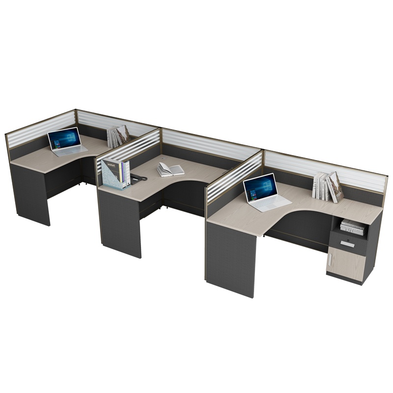 匡大 板式办公桌4.2米屏风三人位职员桌电脑桌KD-16L2056R