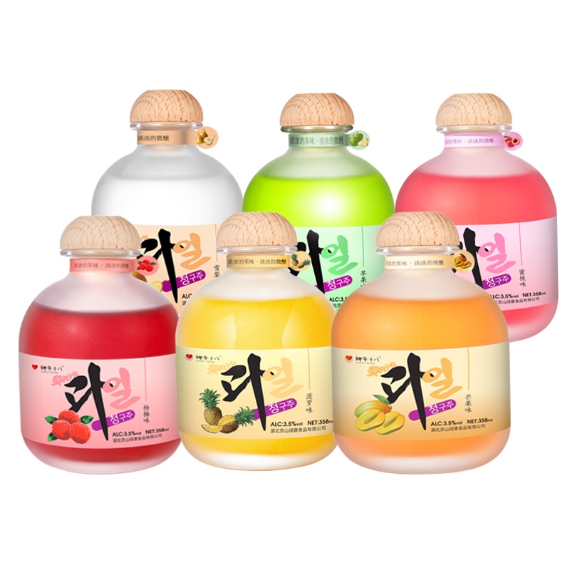 苏宁宜品自营果酒6口味套装低度微醺少女甜水果酒多口味358ml*6瓶