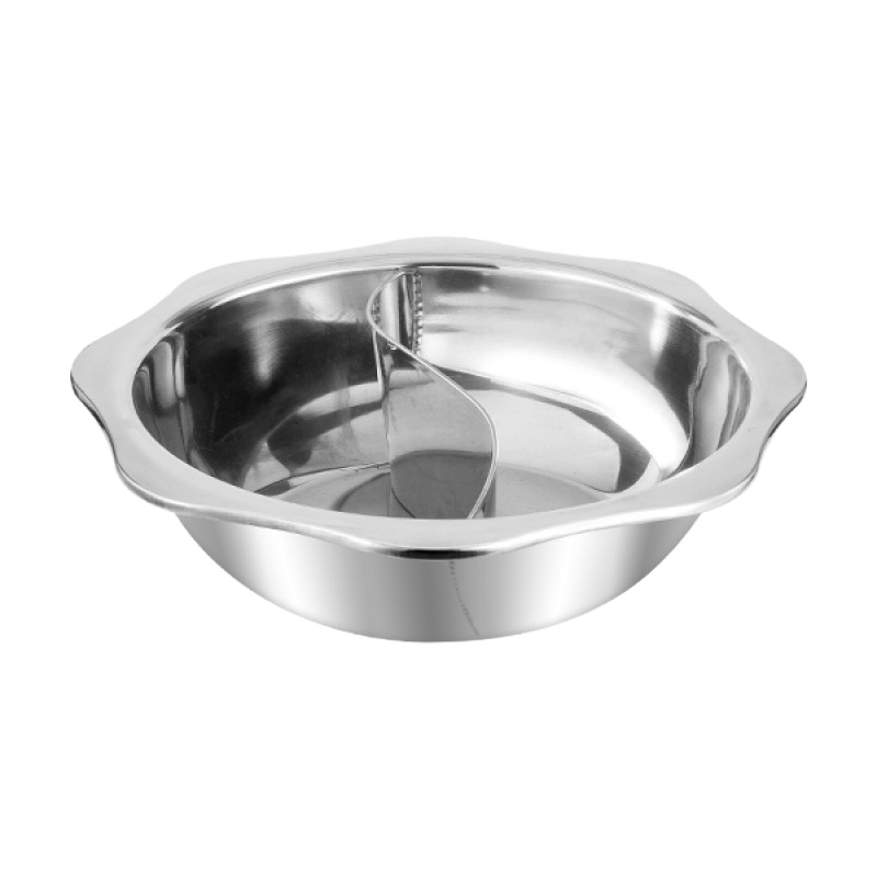 鸳鸯锅烘焙精灵火锅盆加厚不锈钢火锅锅家用饭店商用电磁炉专用涮锅具 30cm特厚八角鸳鸯锅无盖