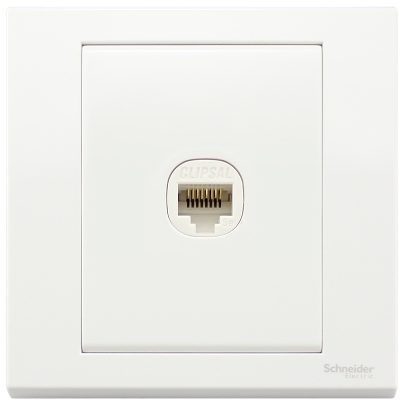 施耐德电气（Schneider Electric）开关插座 单联电脑插座 网络网线墙壁弱电面板 如意 白
