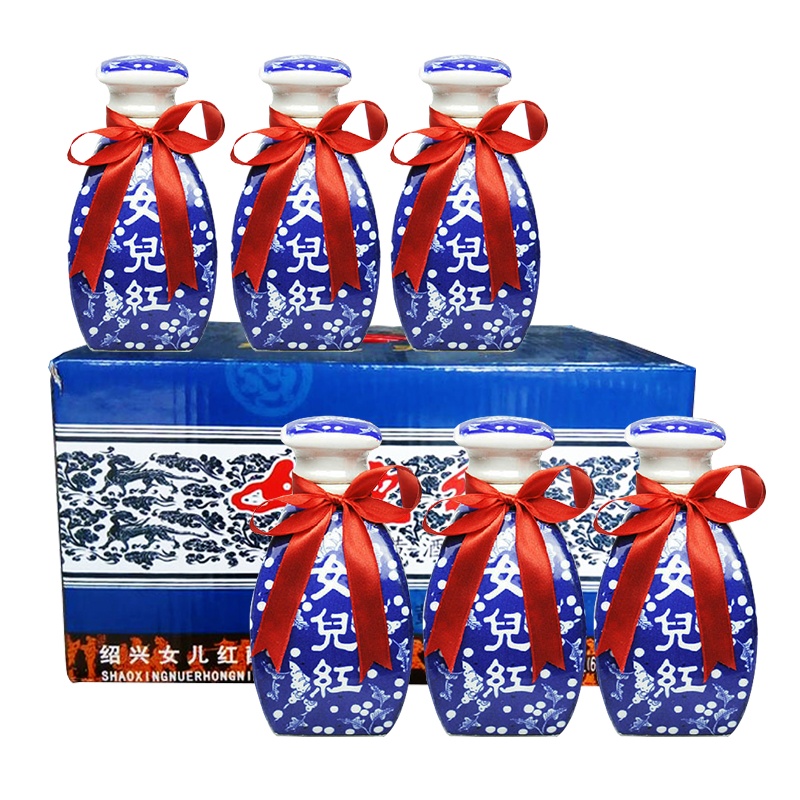 绍兴女儿红8年窖藏 特型半干黄酒 350ml*6瓶 整箱装花雕酒