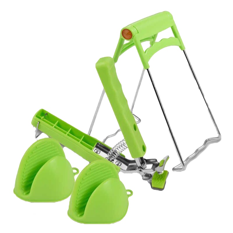 4件套厨房防烫工具防烫夹取碗取盘提盘器碗夹砂锅蒸菜夹子不锈钢防滑夹硅胶隔热垫厨房用品小百货