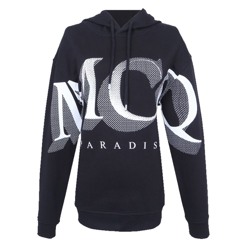 MCQ女士黑色棉质套头连帽卫衣481637 RLH43 1000