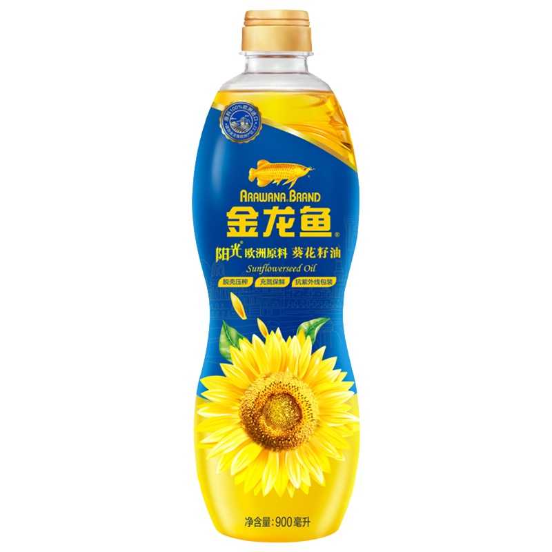 金龙鱼 阳光葵花籽油900ml 瓶装压榨食用油 包装更替中 随机发货