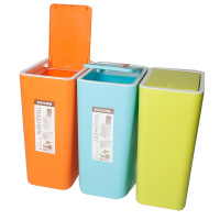 利临(3只装)分类垃圾桶家用分类干湿两用带盖按压式厨房客厅卫生间大号纸篓 垃圾分类