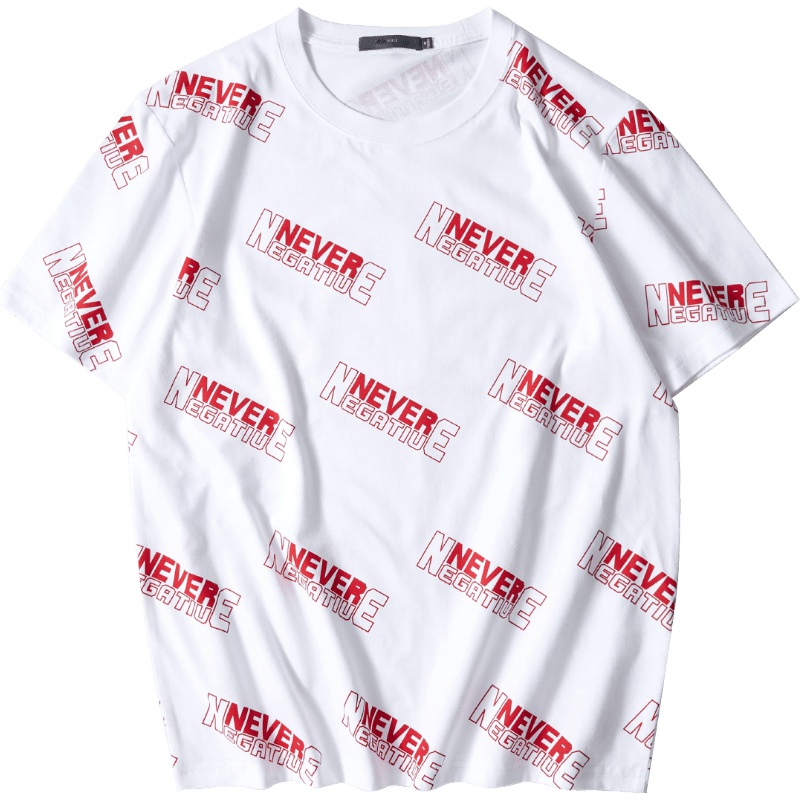 黑鲸字母印花短袖T恤男2019夏季男装撞色印花短t男CNTBJ29290A