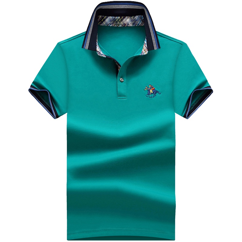 乔森马奇[95%棉5%氨纶]男士条纹polo衫短袖男半袖男v领polo衫男