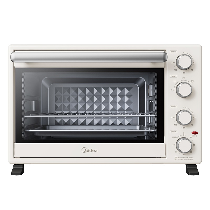美的(Midea)电烤箱 35升家用多功能 机械式操作 独立控温 三种烘烤模式 专业烘焙蛋糕PT3540