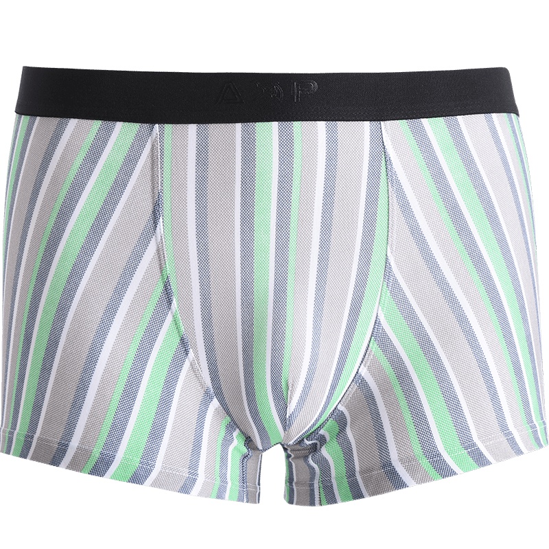 花雨伞男款弹力透气竖条印花轻潮时尚男士平角内裤