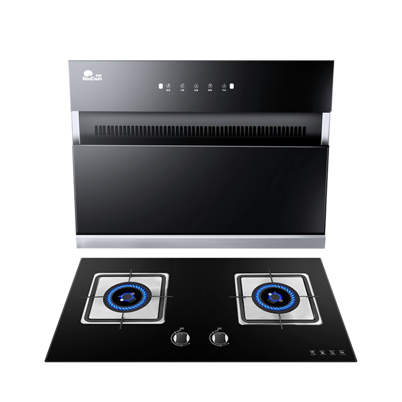 红日（RedSun）16立方大吸力触控式侧吸式近吸油烟机燃气灶烟灶套装JSED01+EB001B（液化气）