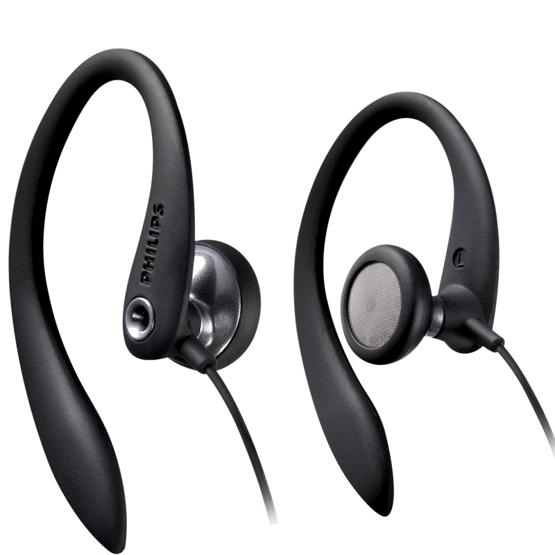 飞利浦SHS3305BK(黑) 有线耳机通用音乐挂耳式半入耳苹果安卓圆孔耳机