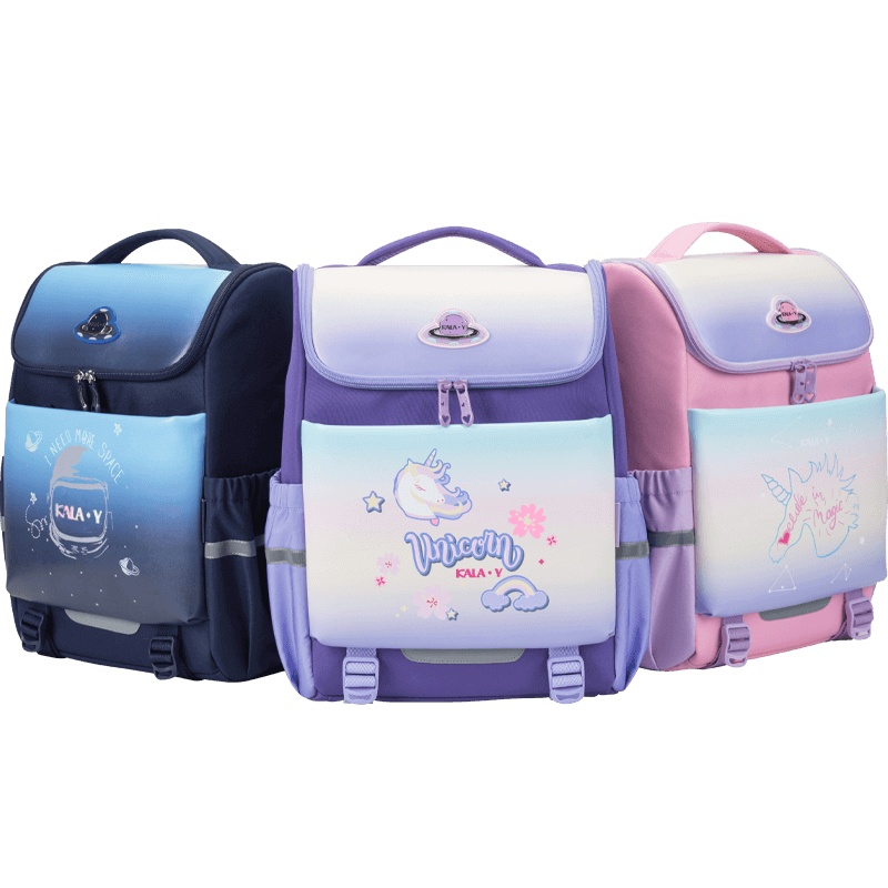 卡拉羊小学生1-6年级抑菌背包女护脊减负书包男防水新款双肩包潮