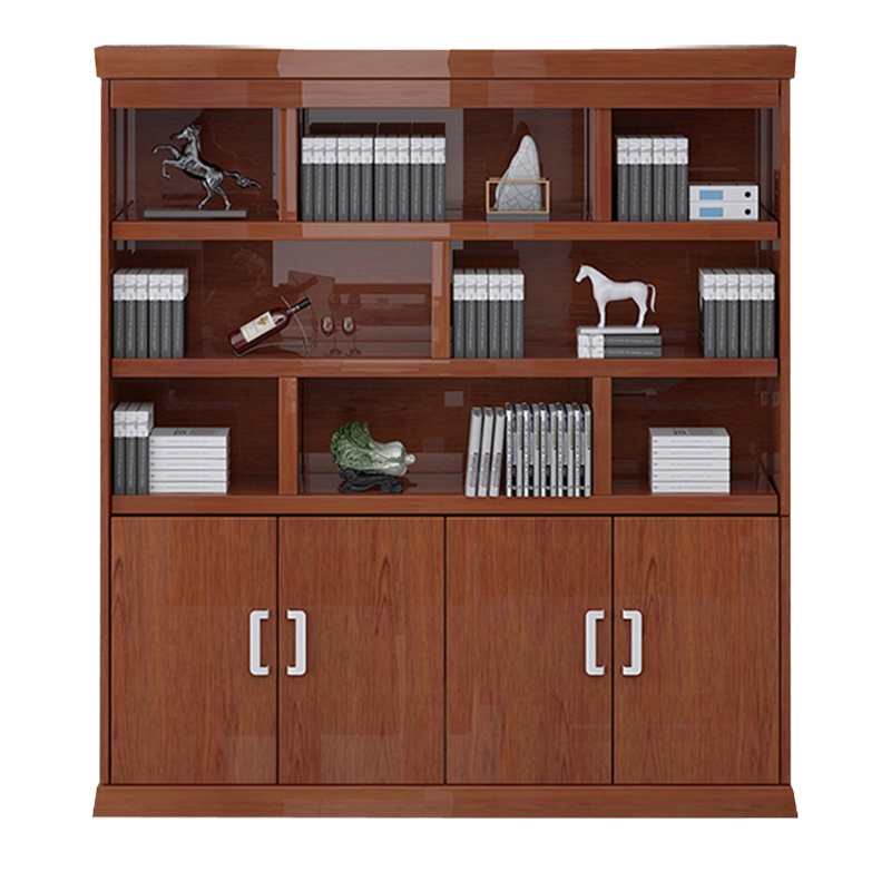 鑫金虎 办公家具文件柜办公柜大班台配套文件柜 落地资料柜 书柜玻璃门展示柜