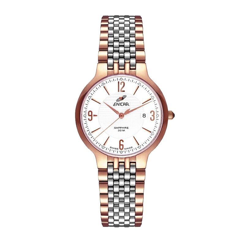 英纳格(ENICAR)石英纳米系列时尚简约休闲商务钢带石英男士手表955/33/2772GK