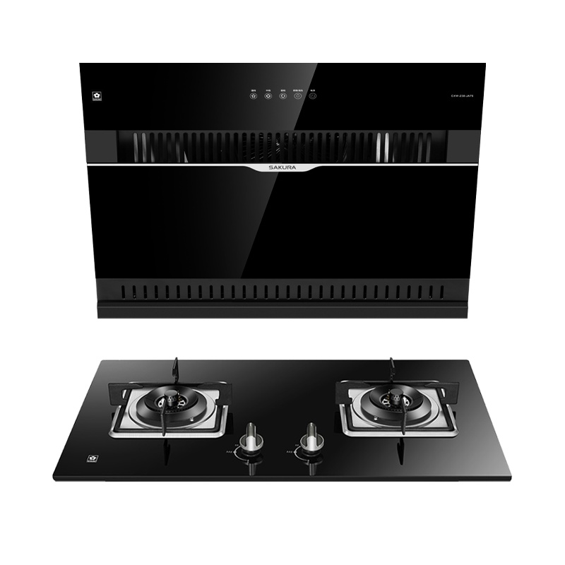 樱花(SAKURA)烟灶套餐 750小侧吸抽油烟机 18立方 4.5KW燃气灶具 自清洗烟灶厨电套装JA75+BCG1T