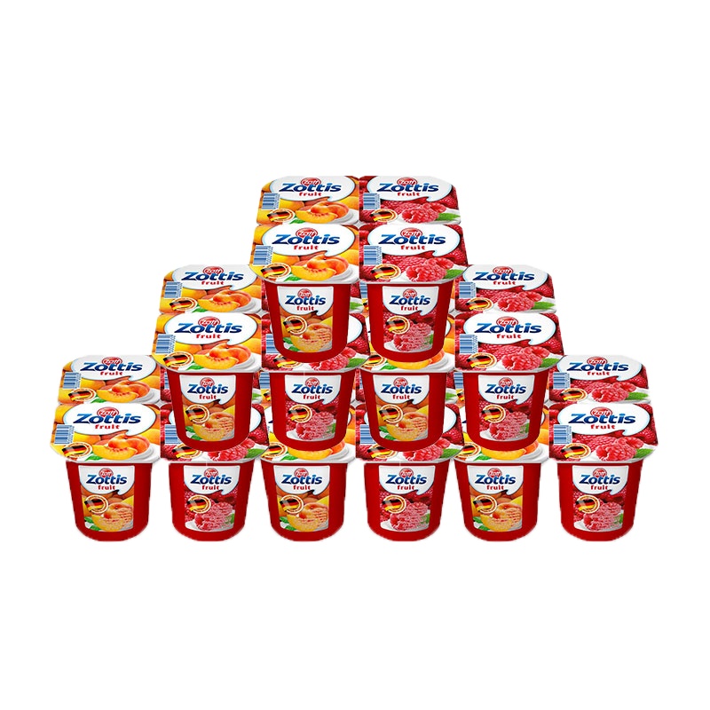 卓德zott德国进口酸奶(水蜜桃+覆盆子)115g*24杯整箱