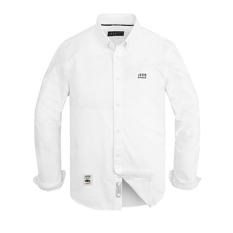 JEEP/吉普秋季新品男士时尚休闲衬衫商务正装简约个性纯色立领百搭长袖衬衫A245