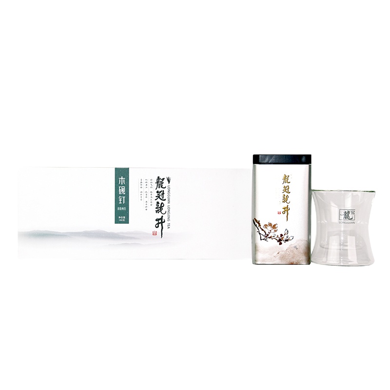 G20峰会指定用茶 纯手工炒制 西湖龙冠龙井茶叶木碗钉雨前一级清香典范带杯组合装100g