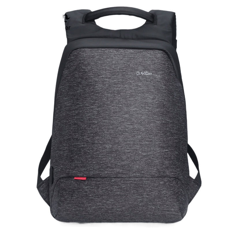 金利来男士双肩包男包大容量简约双肩包时尚布包潮流休闲旅行包包 灰色