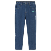 【满198减100预估价：91】森马牛仔裤男2021夏季新款宽松直筒牛仔长裤韩版潮流刺绣潮牌裤子