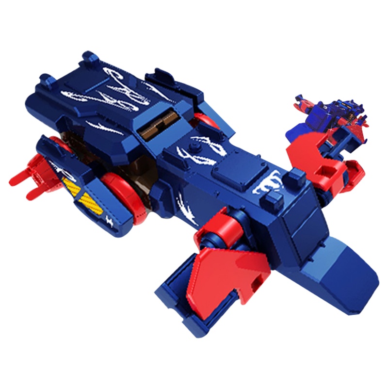 三宝炫斗战轮玩具翻转格斗对战车炎龙战刃疾电獠牙儿男孩玩具套装 双武器标准版-雷霆战斧