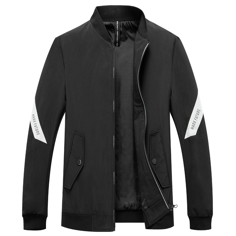 冰洁 2020新款秋季韩版上衣时尚潮流休闲棒球领织带撞色夹克