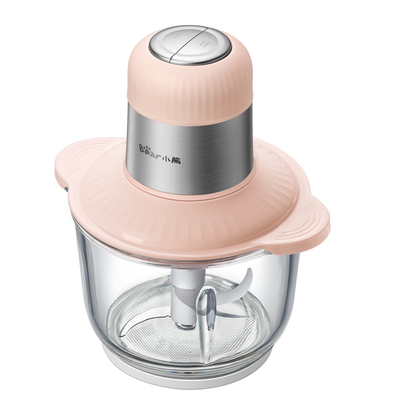 小熊(Bear)切碎机QSJ-C03F1 双刀款 2L大容量家用电动搅拌机宝宝辅食料理机多功能按键式碎肉机苏宁自营
