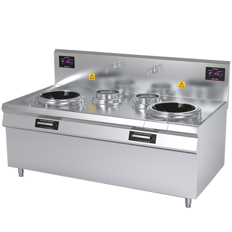 乐创(Lecon)商用电磁炉大小炒锅灶双头双尾电磁15kw*2 380V8档控制 酒店饭堂企业工程 LC-J-A15X2