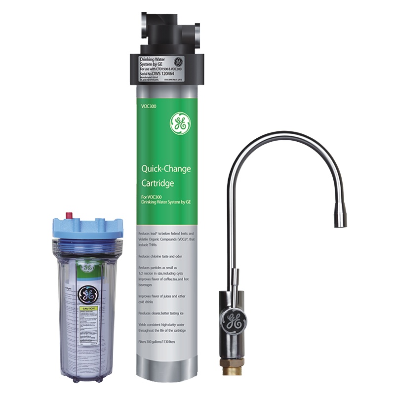 [美国进口]美国通用(GE)净水器VOC300 家用前置净水器 厨下式直饮净水机 进口超滤自来水过滤器