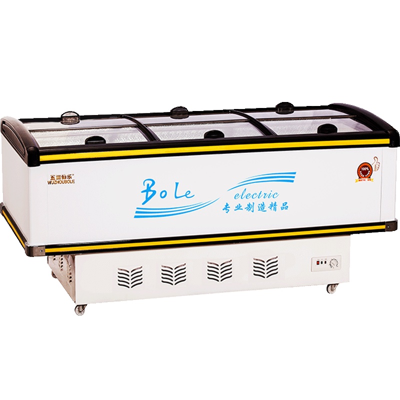 五洲伯乐(WUZHOUBOLE)SR/SF2000 528升岛柜 商用冷藏冷冻展示柜 卧式冷柜海鲜柜 推拉门速冻肉食冰柜