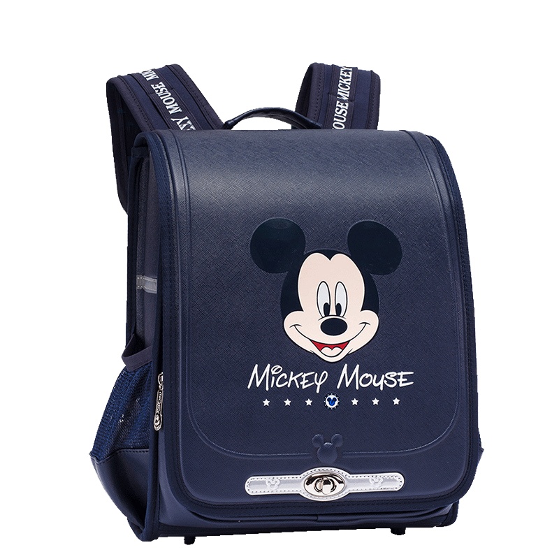 迪士尼米奇小学生儿童1-3-5年级书包 小孩日式护脊贵族双肩背包男女童 SM81144藏青色(适合1-5年级)