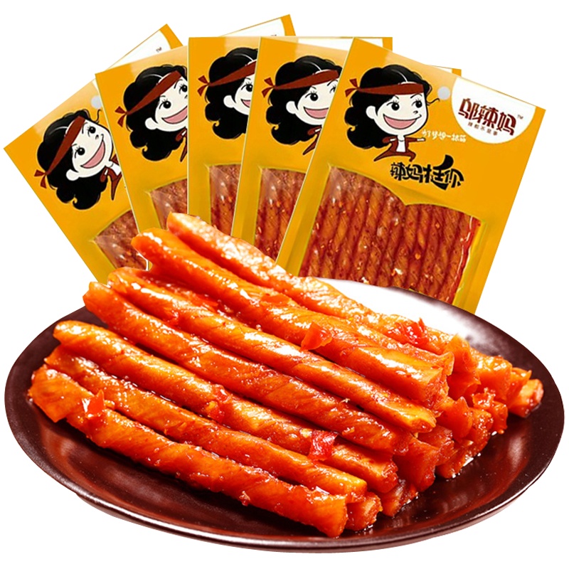邬辣妈酒鬼豆筋70g*8包蒜蓉味好吃的休闲零食辣条小吃豆干/豆制品零食