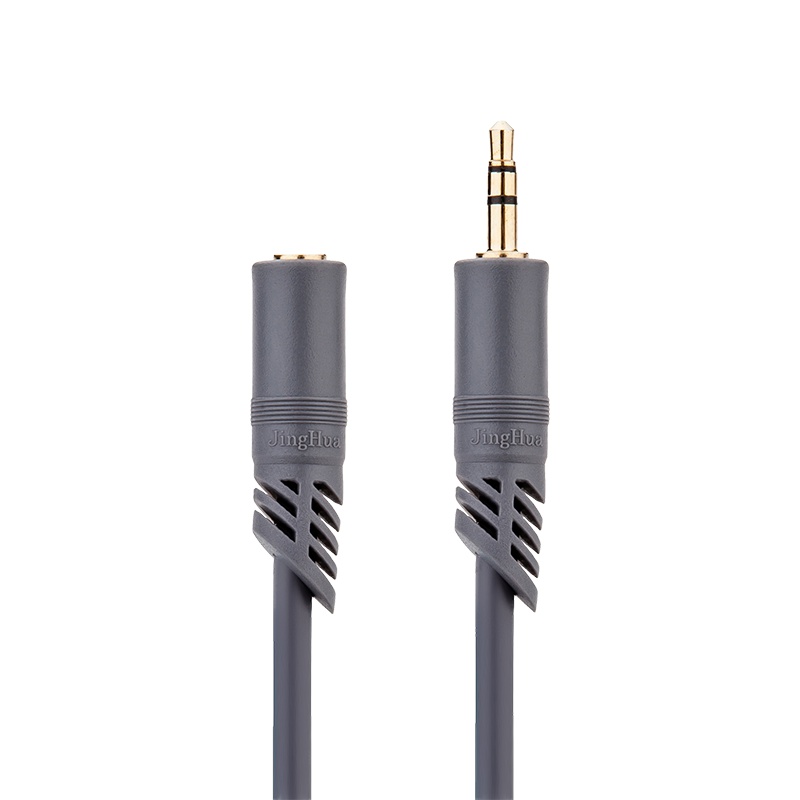 晶华 音频延长线 通用手机平板耳机车载车用笔记本电脑音频音响3.5mm公对母延长线加长线 1.5米灰色 A230E