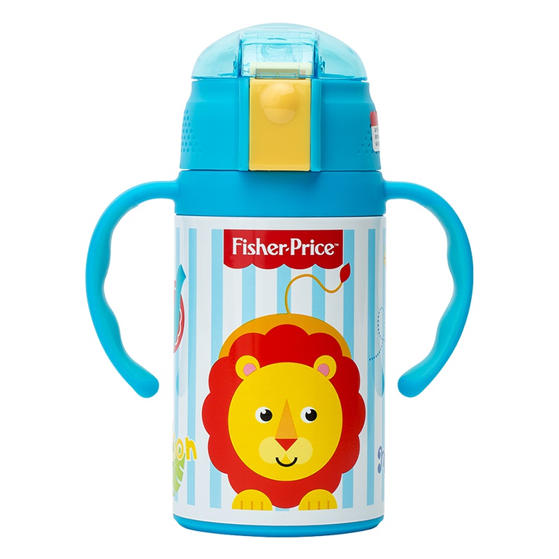 费雪牌(FISHER-PRICE) 母婴幼儿童抽真空保温杯套装带手柄 FP-8045B 蓝色 适用年龄:12个月以上