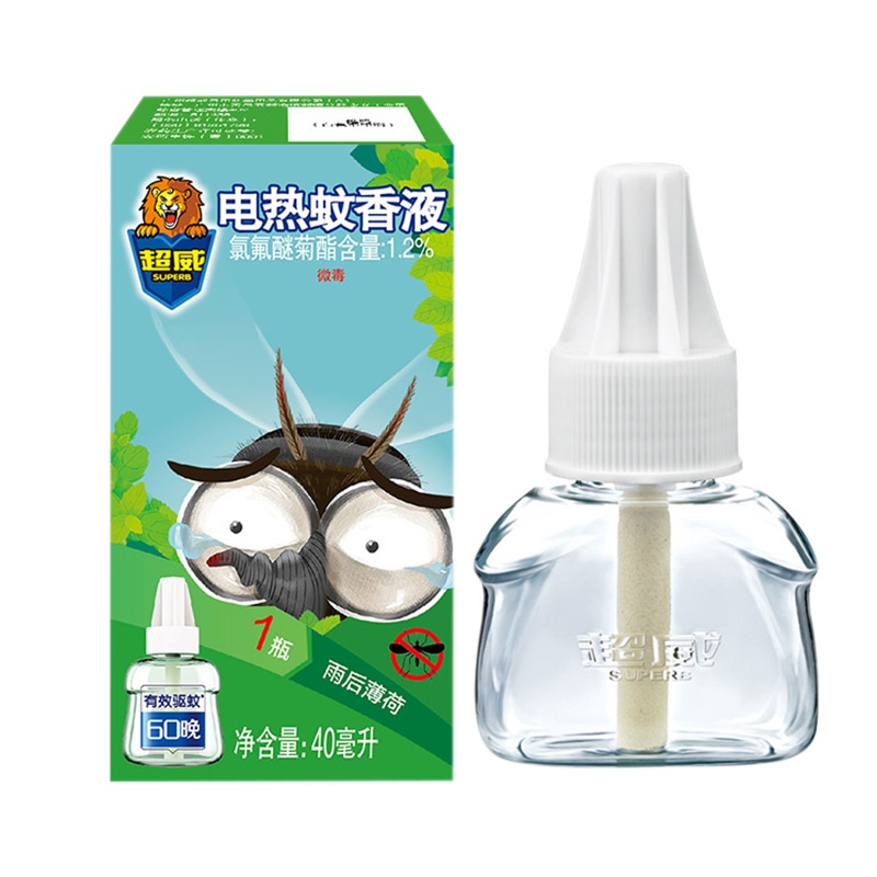 超威电热蚊香液雨后薄荷4瓶装不含器电子驱蚊器灭蚊驱蚊液神器家用驱蚊驱虫