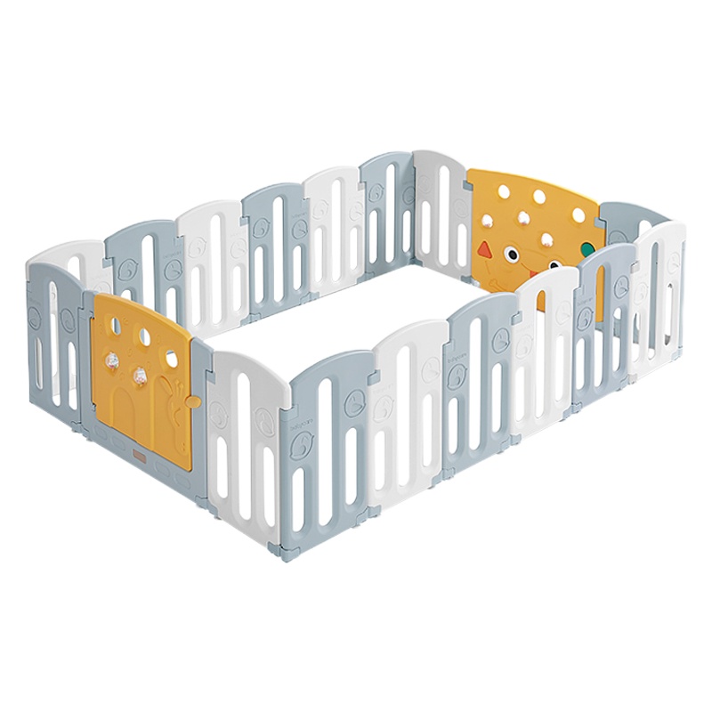babycare儿童游戏围栏室内婴儿防护栏爬行垫安全学步16+2静谧蓝围栏