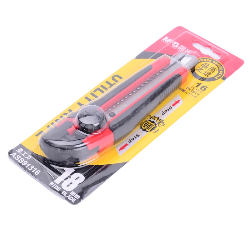 晨光ASS91316 美工刀 旋钮锁扣壁纸刀 带钢套 18mm 颜色随机 单个装