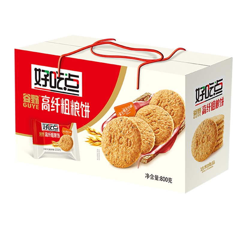 达利园 好吃点 饼干 零食 高纤粗粮饼800g(饼干礼盒)