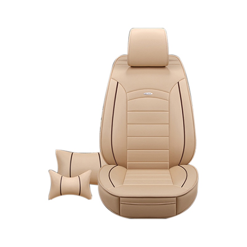 布雷什(BOLISH)五座四季通用汽车坐垫夏季凉垫全包围皮革汽车座垫座套座椅垫车内饰品全皮革豪华款温馨米