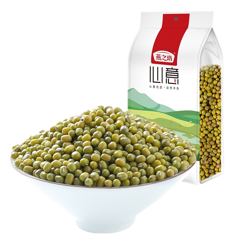 燕之坊 绿豆1kg 豆汤五谷杂粮粥早餐配料绿豆糕原料磨粉