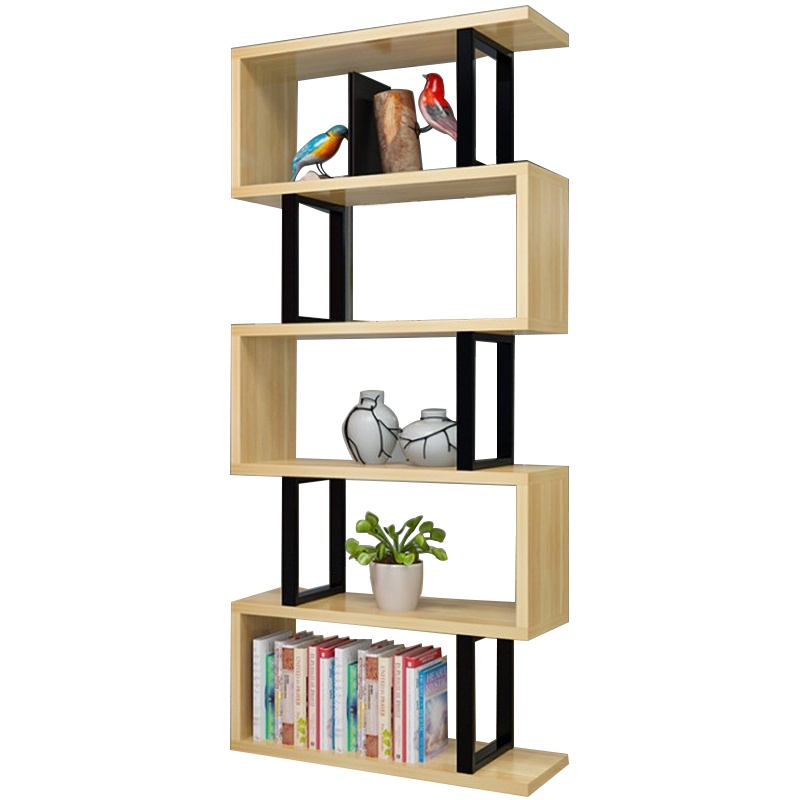 [规格:五层 长120深30高192厘米]书柜书架书柜落地钢木置物架简约现代学生组合