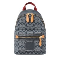 COACH蔻驰女包 CHAMBRAY ACADEMY 单肩包 牛仔3801 织物\牛皮革