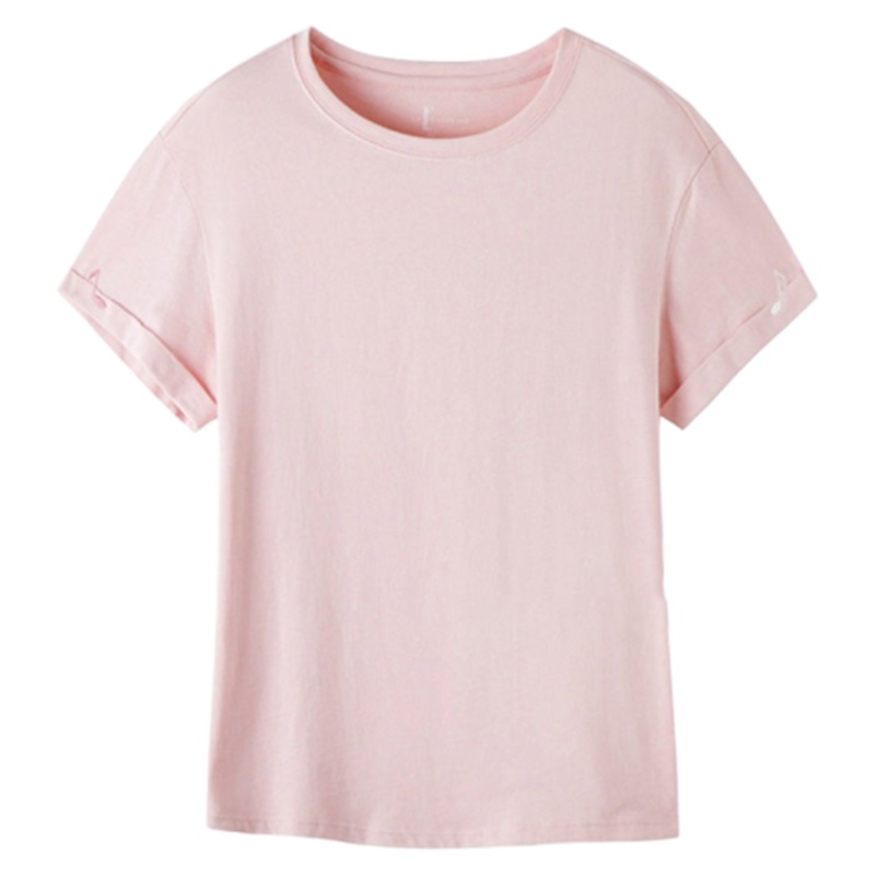 拉夏贝尔夏装新款简约百搭纯色纯棉休闲T恤