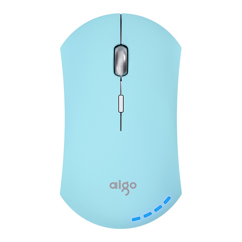 爱国者(AIGO) 4D安静电量可视炫彩多色充电无线鼠标 M200 绿色 五金滚轮 续航时间长