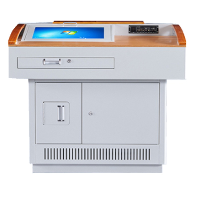 多媒体讲台演讲台钢制老师教室教师讲台桌发言台(0.78米*1.1米*1米）