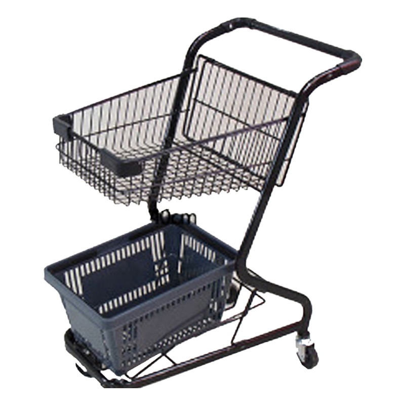 黑色双层购物推车 30*60*90cm