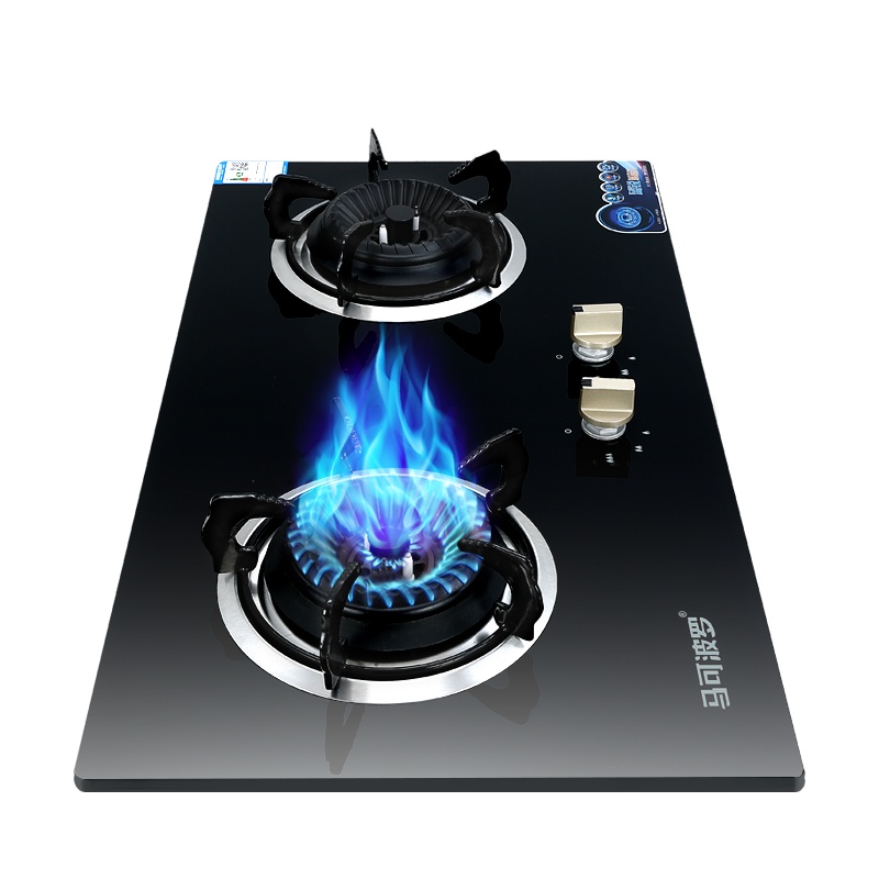 马可波罗 燃气灶家用双灶4.2KW爆炒猛火钢化玻璃安全童锁台嵌两用大火力节能灶具天然气JZT-A1(246)