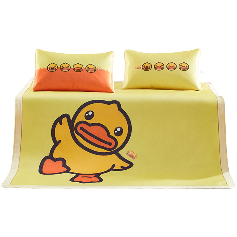 LOVO家纺卡通凉席1.8m床二/三件套双人折叠夏季空调凉席1.5米席子凉席凉枕